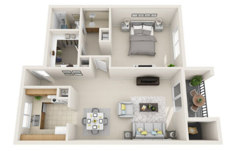 1 bedroom floorplan