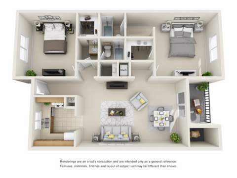 2 bedroom floor plan