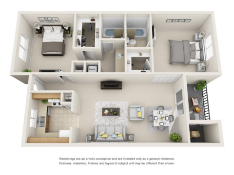 2 bedroom floorplan